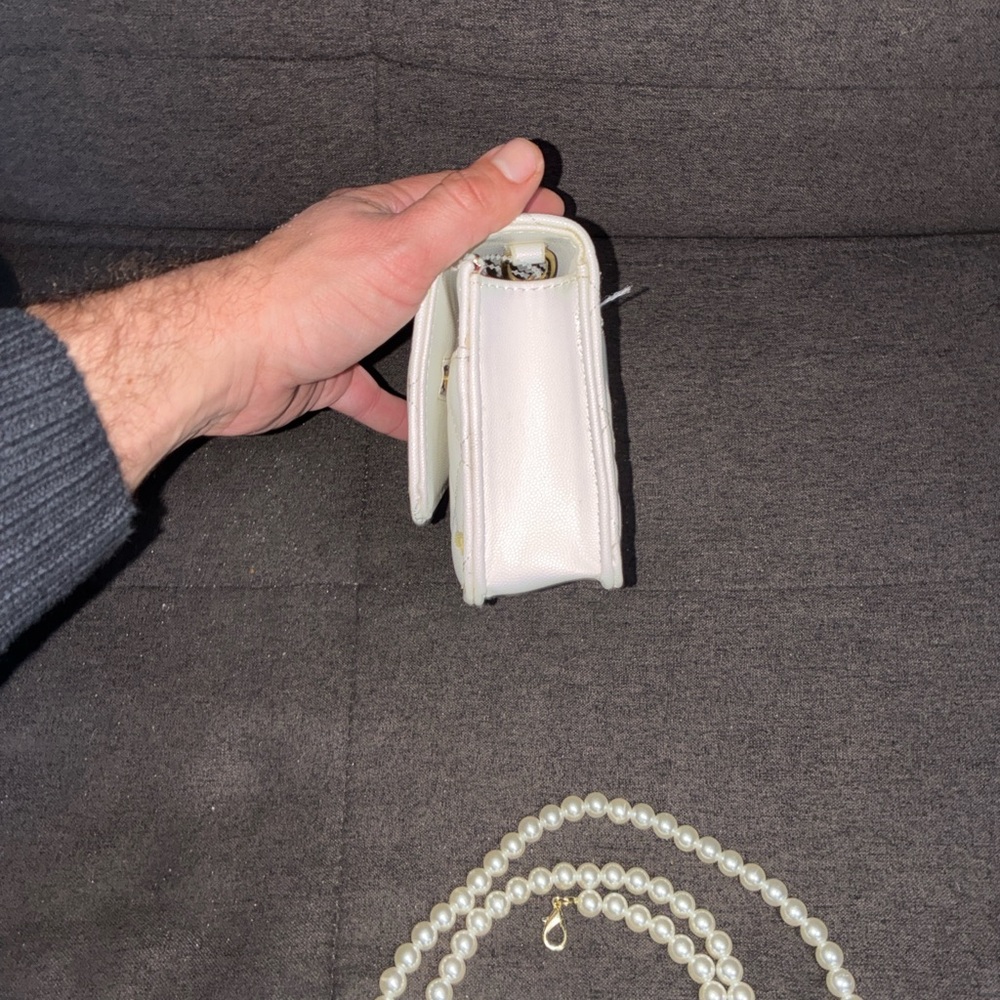 Ivory Quilted Crossbody Bag - Picture 11 of 14